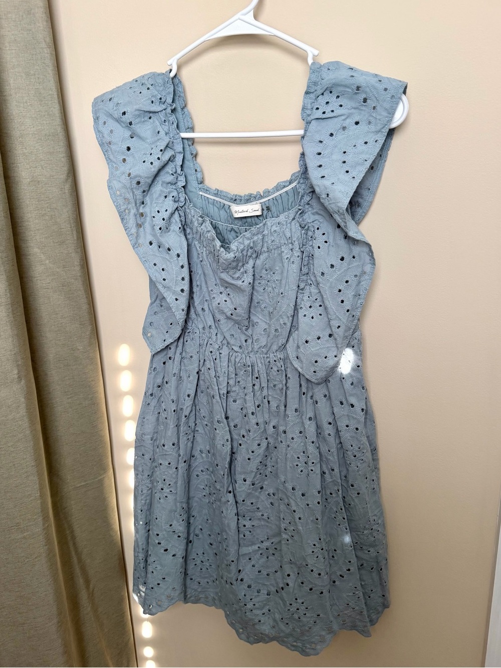 Mustard Seed | Blue Eyelet Ruffle Dress